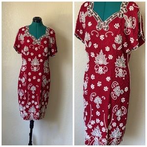 SPIEGEL SILK Beaded white Pearl Dress Size 10